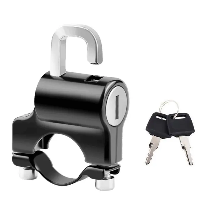 Cerradura De Seguridad Para Casco De Motocicleta Antirrobo Universal Para Bicicleta Y Manillar De Motocicleta Material Metálico Para Todos - 1