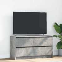 vidaXL Mueble para TV madera contrachapada 100x35x54 cm en color Blanco/Marrón roble/Roble Sonoma y más | almacenamiento funcional diseño moderno para baño dormitorio sala - details 4