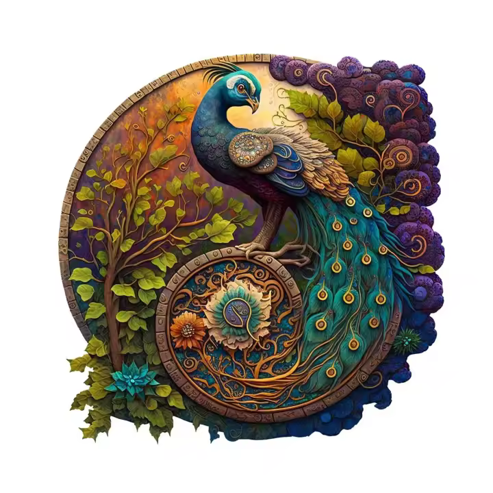 Rompecabezas De Madera En Forma De Animal Peacock Irregular Juego De Adultos Regalo De Festival Para Amigos Y Familia - 1