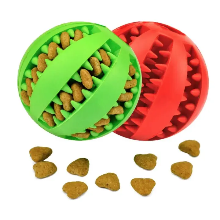 PORCHEDDU Juguetes de Bola Perro, Pelota de Caucho natural para Perros Colores aleatocio, Bola de Limpieza de Dientes,Bolas Juguetes Interactivos para Morder Perro, Pelota Perro Indestructible,Pelota Elástica Entrenamiento Perro, bolas de goma - 1