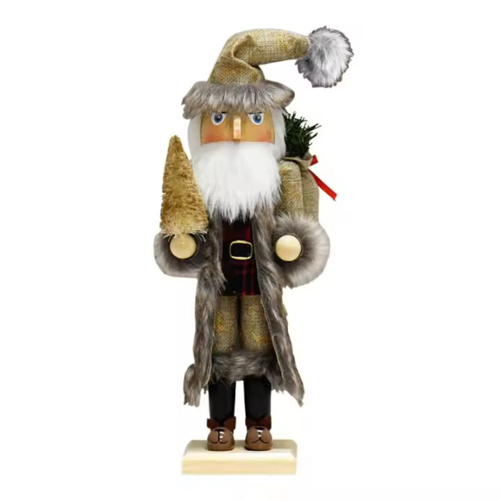 Nutcrackador De Madera 38CM Soldado Figura Artesanal Decoración De Navidad Para Escritorio De La Casa Regalo Para Niños - 1