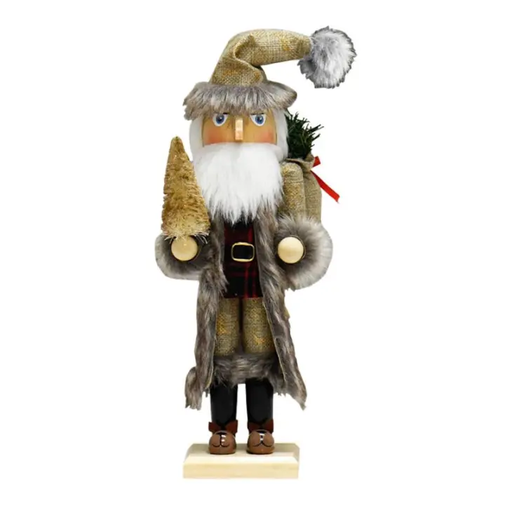 Nutcrackador De Madera 38CM Soldado Figura Artesanal Decoración De Navidad Para Escritorio De La Casa Regalo Para Niños - 1