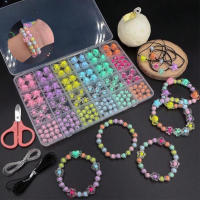 Kit De Bolas De Cabello En Forma De Corazón Y Estrella Acrílicas Para DIY Joyería Hechas a Mano Colores Macarón 177 Piezas - details 0