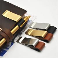 Porta Lápices De Cuero PU Vintage Con Clips De Metal Para Cuaderno Anotador Y Planificador Porta Lápices De Bronce Para Hojas Sueltas Marcadores - details 2