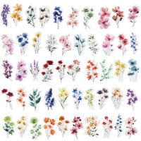 Pack De 50 Etiquetas De Flor En Tinta Resistente Al Agua Transparente PET Para Brochure Decoración De Guitarra Y Cuaderno - details 3