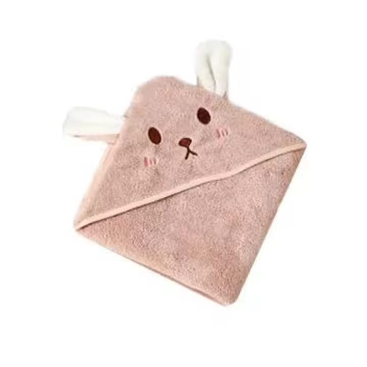 Toalla de bebé con capucha para niños y niñas, Toalla de bebé recién nacido suave y absorbente, Albornoz de bebé 80x80 cm, Toallas de baño infantiles - 1