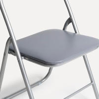 ORION91 Silla Plegable AQUILA Acolchada Piel Sintética y Estructura Metálica - Color GRIS 39 x 44 x 78 cm - SpazioLuzio - details 2