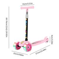 Scooter de tres ruedas con pedal único para niños plegables, con destello de rueda y pateras plegables, adecuado para niños de 1 a 6 años - details 2