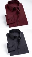Camisa De Hombre De Manga Larga Para Negocios Casual Sin Planchar Alta Calidad Primavera Verano Slim Cómoda Moda Top Plano - details 9