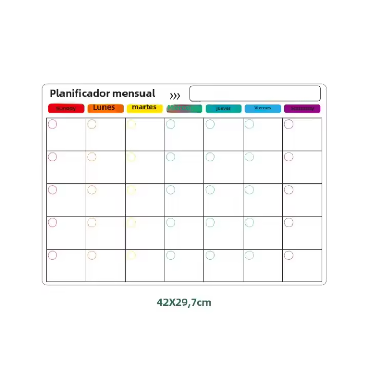 Tablero De Planificación Magnético Para Nevera Con Calendario Mensual Y Semanal Tablero Blanco De Borrado Seco Accesorio De Cocina Tamaño 12*17cm - 1