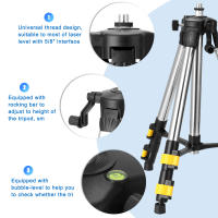Trípode De Acero Inoxidable Extensible De 1.2M Con Ajuste De Tres Alturas Para Nivel De Láser Accesorios De Nivel De Burbuja - details 1