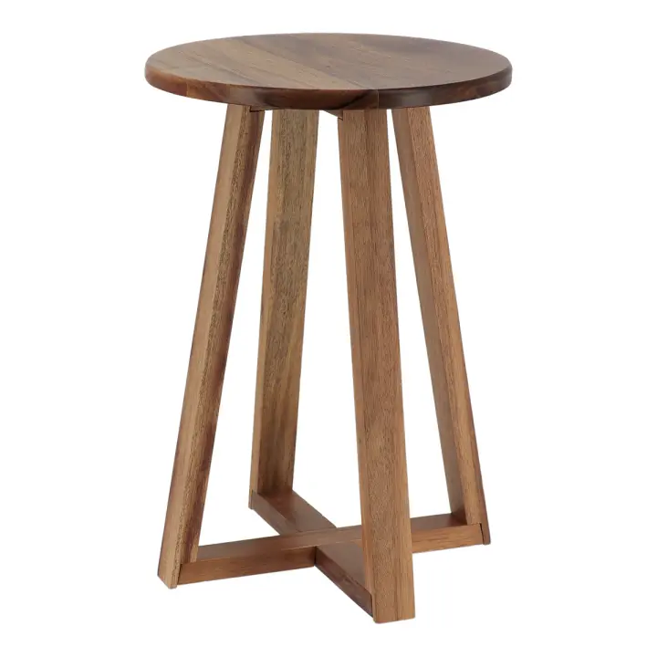 Baños Boutique Taburete Redondo de Madera acacia, para Cocina, baño, jardín y Dormitorio - 1