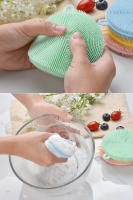 2Pcs Cepillo De Limpieza De Silicona Gruesa Para Cocina Escobillas De Limpieza Para Ollas Y Sartenes Esponja Escobilla De Frutas Y Verduras Ecológico - details 11