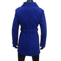 Abrigo De Mujer En Lino Y Lana Doblemente Abrillantado Con Cinturón Y Etiqueta En Hombro Casual Streetwear De Otoño Invierno - details 3