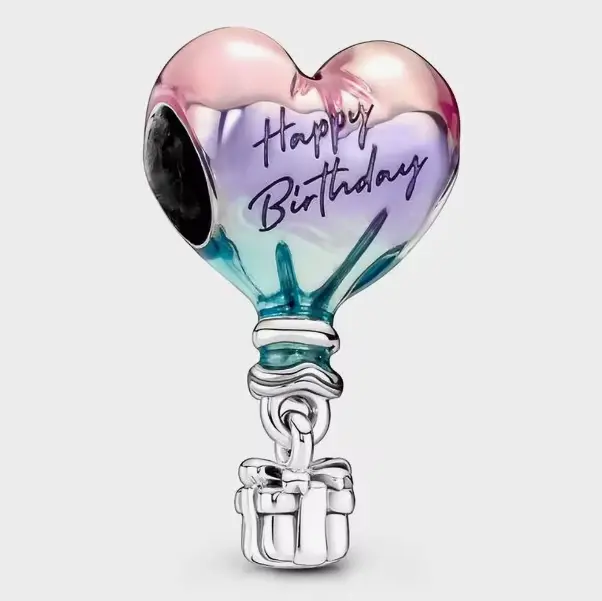 Pandora Charm de Colgante en Plata de Ley Feliz Cumpleaños Globo Aerostático 791501C01，Incluye Caja Original - 1