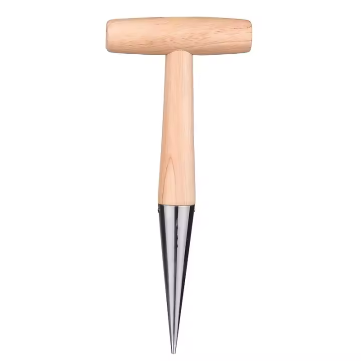 Dibber De Mano 1pc En Acero Inoxidable Con Mango De Madera Para Sembrar Semillas Transplantar Plantas Y Plantar Bolas De Ajo Herramienta De Jardinería - 1