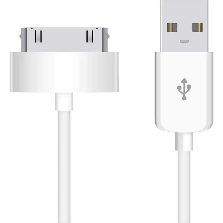 Cable de datos y carga USB Vibe para iPhone 4/4s, iPhone 3G/3GS, iPad 1/2/3, iPod, cable de carga de 30 pines, 1 m, blanco - 1