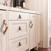 Pomo De Cuero Artificial Y Metal Para Muebles De Niños Estilo Nórdico Pull De Cobre Para Armario De Cocina Y Gabinete Herramienta De Muebles - details 5