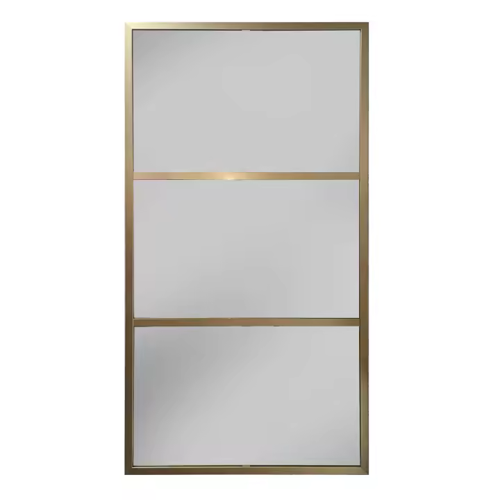 Espejo Industrial de Aluminio Oro con Dos Divisiones, 120 x 60 cm - THEROSE - 1