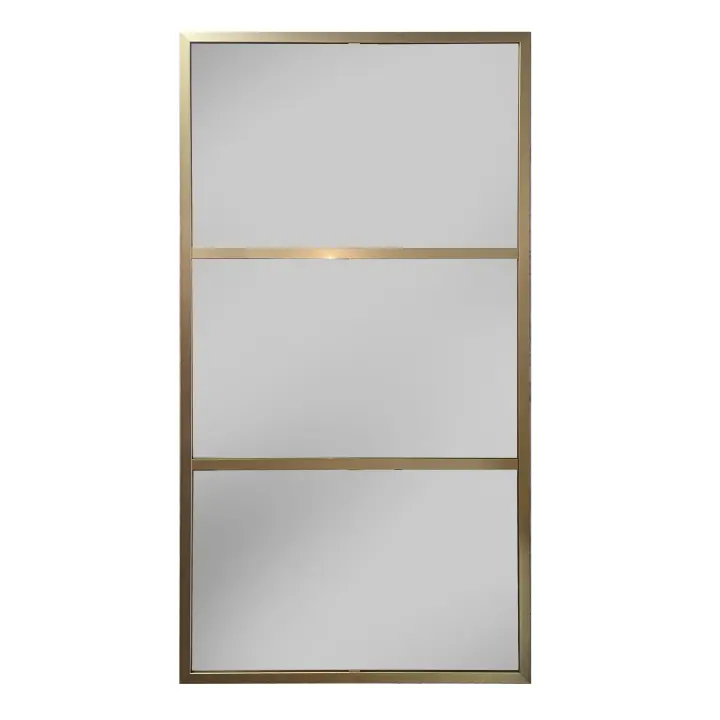Espejo Industrial de Aluminio Oro con Dos Divisiones, 120 x 60 cm - THEROSE - 1