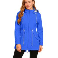 Chaqueta Impermeable Para Mujer Larga Abrigo De Lluvia Con Capucha Para Ciclismo Y Escalada Técnica De Poliéster Secado Rápido - details 44
