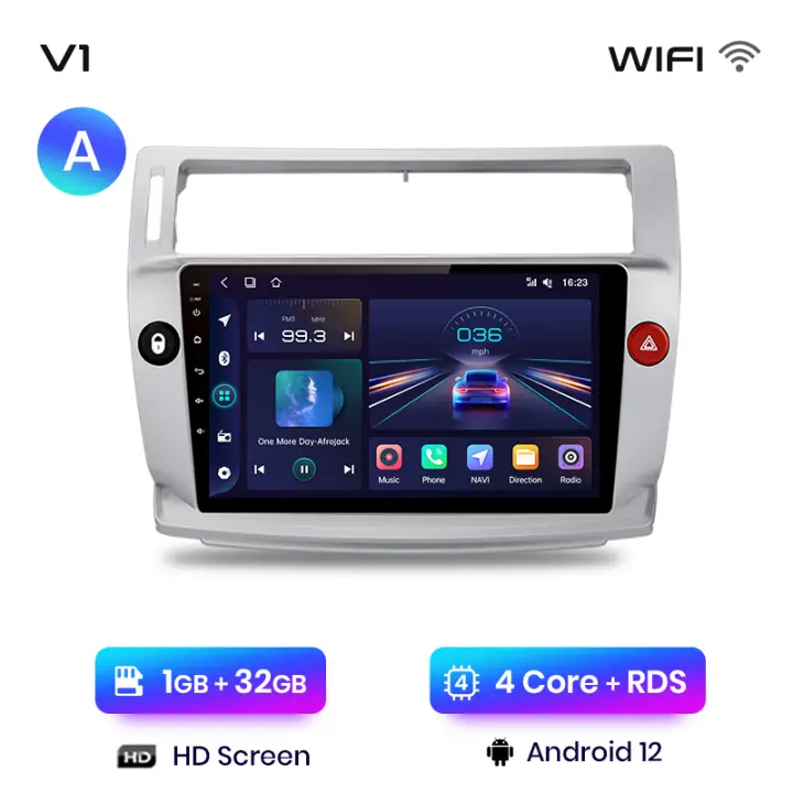 Junsun Radio Coche para Citroen C4 C-Triomphe C-Quatre 2004 2005 2006 2007 2008 2009 AI Voice 2 din Pantalla Coche Android Auto Multimedia Navegación GPS Auto radio - 1