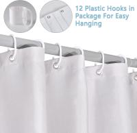 Poliéster Impermeable Cortina Bañera con 12 Ganchos para Ducha y Baño 180x200CM - details 5