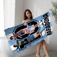 Toalla De Playa Absorbente Y Suave Para Niños Con Estampado De Diego Maradona Art Anime Toalla De Baño Rectangular Para Viajes Camping Gimnasio Tamaño 30x60 Cm - details 10