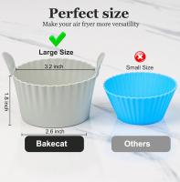 Ramekins for Air Fryer, Air Fryer Egg Mould, Large Muffin Cases for Air Fryer (Pack of 12), Grey - details 4