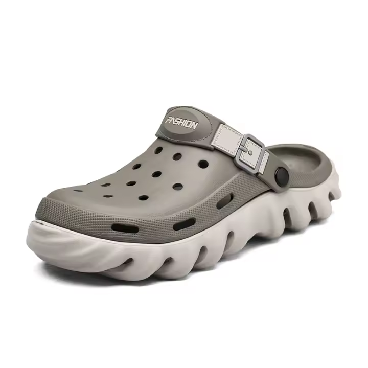 Clogs Verdes Para Hombre 2025 Sandalias De Playa Al Aire Libre Antideslizantes Plataforma Ligera Hueco Saludables Para Jardín - 1