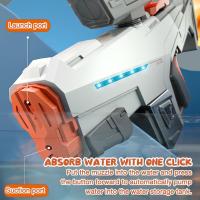 Pistola de agua eléctrica para niños y adultos,  de larga distancia, automática con luces y efectos de sonido, alcance de hasta 8-10 m, con dos baterías gran capacidad de agua de 930 ml. Recarga eléctrica en Agua por absorción - details 3