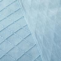 Manta De Terciopelo Texturizado Nórdico Para Sofá Y Decoración De Cama Con Borlas Manta De Viaje Azul Estilo Rústico Farmhouse - details 1