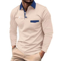 Camisa Polo Hombre Manga Larga Primavera Otoño Estilo Deportivo Casual Gran Bolsillo Costura Impresión Poliéster Tops Transpirable - details 2