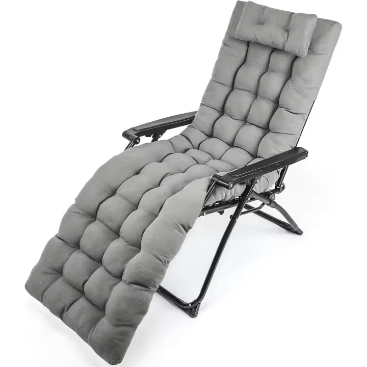 Cojín Tumbona Reclinable con Almohada Reposacabeza, Cojines para Silla de jardin, Cojines de tumbonas - 1
