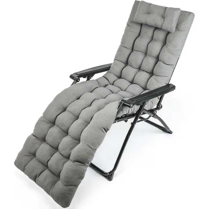 Cojín Tumbona Reclinable con Almohada Reposacabeza, Cojines para Silla de jardin, Cojines de tumbonas - 1