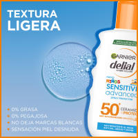 Garnier Delial Niños Sensitive Advanced Spray Protector Solar para pieles claras, sensibles e intolerantes al sol. Muy resistente al agua, sol y cloro. SPF50+. Testado bajo control pediátrico - 150 ml. - details 2