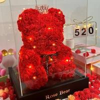 Muñeco De Oso Con Rosa Artificial Eterna Para Día De San Valentín Regalos De Cumpleaños Aniversario Decoración De Miniaturas Para Novia - details 14