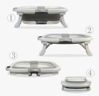 Portable foldable baby bathtub with built-in thermometer, non-slip mat, suitable for newborns, non-slip feet, safety plug, ergonomic design - details 4