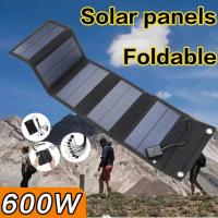 Cargador De Teléfono Móvil Con Panel Solar Plegable De 600W 5V Placa De Paneles Solares USB Power Bank Para Camping Emergencias Monocrystalline Silicon - details 0