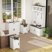 HOMCOM Aparador de 2 Puertas Aparador para Salón Rústico con 1 Cajón Estante Ajustable para Comedor Entrada Blanco 75,2x40x91,5 cm - details 3