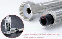 Tubo De Agua Aro Acero Inoxidable 304 Para Grifo Conexión Flexible De 1/2 Pulgada Para Agua Caliente Y Fría Adaptador De Grifo - details 1