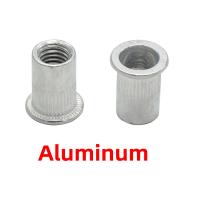 20Pcs Aleación De Aluminio Rivnut M3 M4 M5 M6 M8 M10 M12 Cabeza Plana Inserto Taponado Tornillo Rivet Nut Para Carpintería - details 2