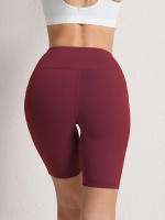 Shorts De Cintura Alta 2XXL Para Mujer En 16 Colores Estilo Fitness Con Bolsillos Y Compresión Ropa Deportiva Casual De Verano Nylon - details 21