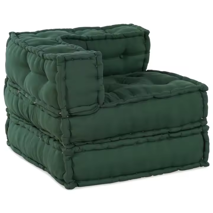 Poufs Modulares vidaXL 4 pcs Tela Verde - 1