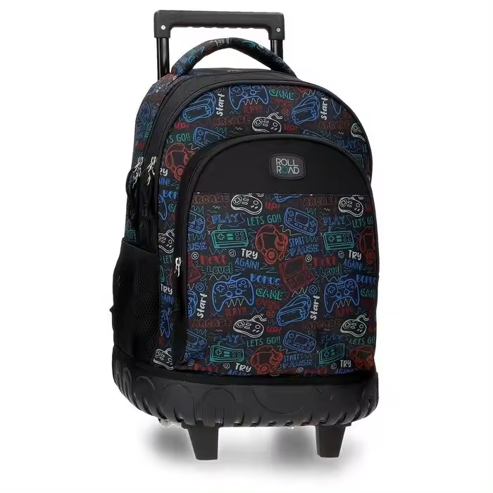 Mochila Bolsos Hf Compacta Doble Con Carro Roll Road 43x32cm Producto Oficial Producto Escolar Para Niños y Niñas - 1