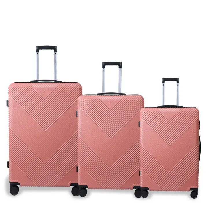 Conjunto 3pcs Maleta Rígida Resistente, Cabina ABS de Viaje Color Puro, Set Equipaje Elegante 4 Ruedas Giratorias 360°, Juego de 3 Maletas Trolley Maleta Ideal para Viaje Familia - 1