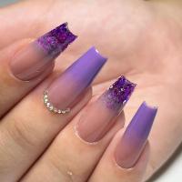 Juego De 24 Uñas Postizas Con Diseño De Flor Y Forma De Coffin Largas Ballerina Frases Francesas Acrílicas Cubiertas Por Encima Para Uñas Artísticas - details 26