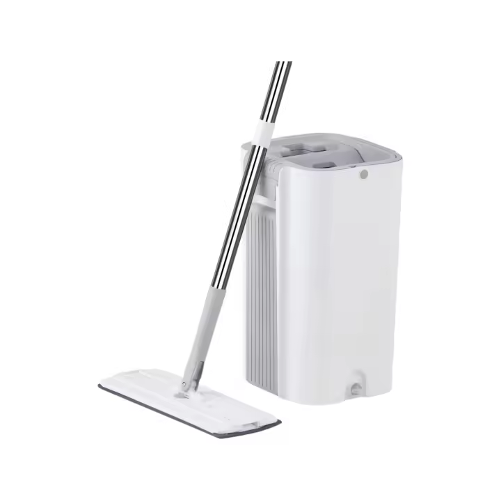 Mopa fregona con Cubo escurridor para Limpieza del hogar: Suelos, Paredes, Azulejos, tarima, Madera - Trapeador de Microfibra para Suelos Secos y húmedos, M2 Tec - 1