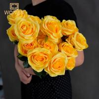 Bouquet De Rosas Amarillas Simulación De 10 Cabezas Decoración De Hogar Para Bodas Y Fiestas Regalo De Aniversario Decoración De Mesa - details 4