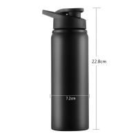 Botella De Deporte Portátil De 24 Oz En Acero Inoxidable Para Ciclismo Y Viajes Negro Vaso De Bebida Directa Para Adultos - details 0